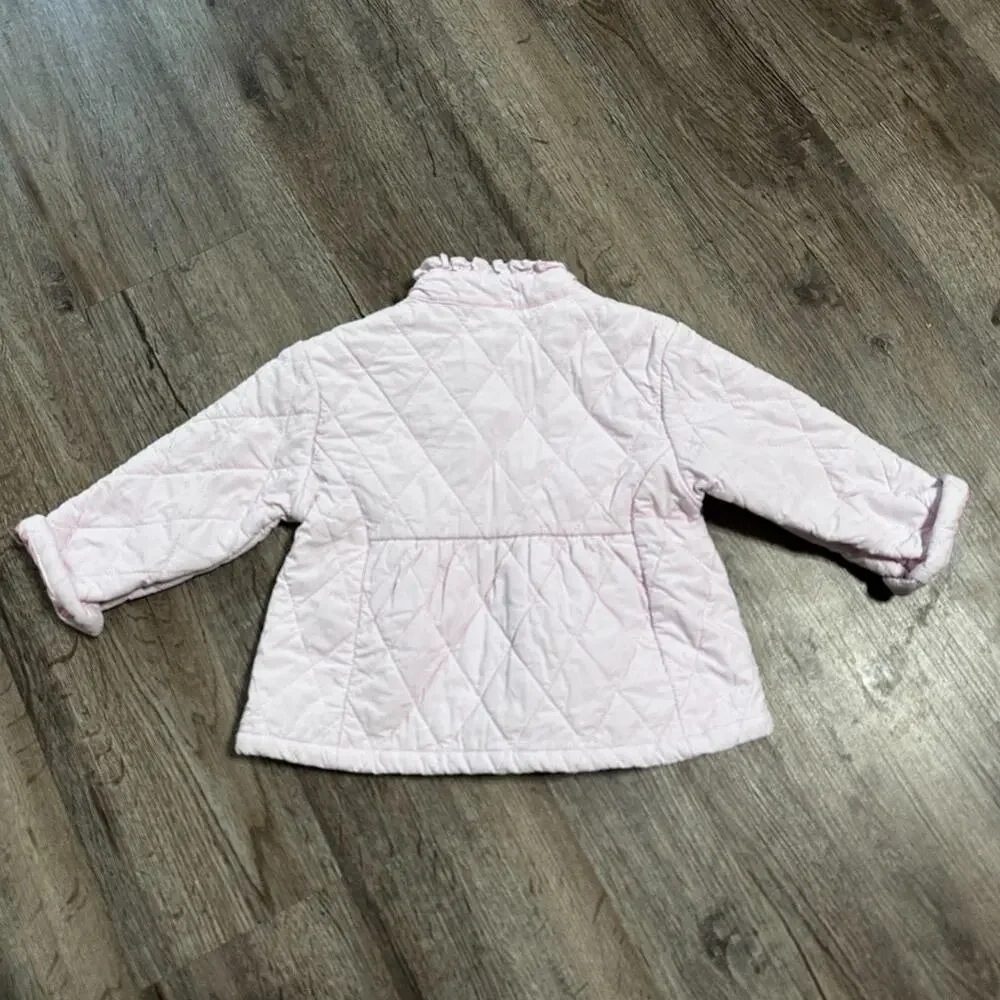 Stitchy Fish Girls 18 Months Quilted Ruffle Coat Pink Jacket